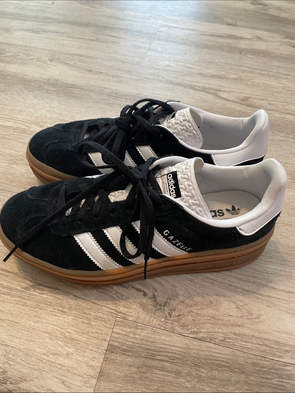 adidas Gazelle Women's Black White Gum-sole Sneakers